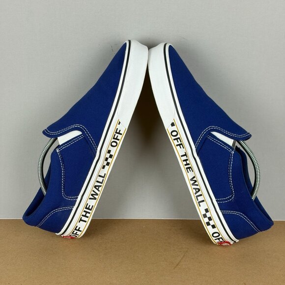 Vans Off the Wall Classic Slip On Sneakers Mens 9.5 Blue Casual Comfort Low Top - Picture 6 of 10